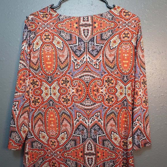 Peck & Peck Womens Multi Color Paisley Scoop Neck Mid Sleeve Blouse Size Large - Picture 5 of 6